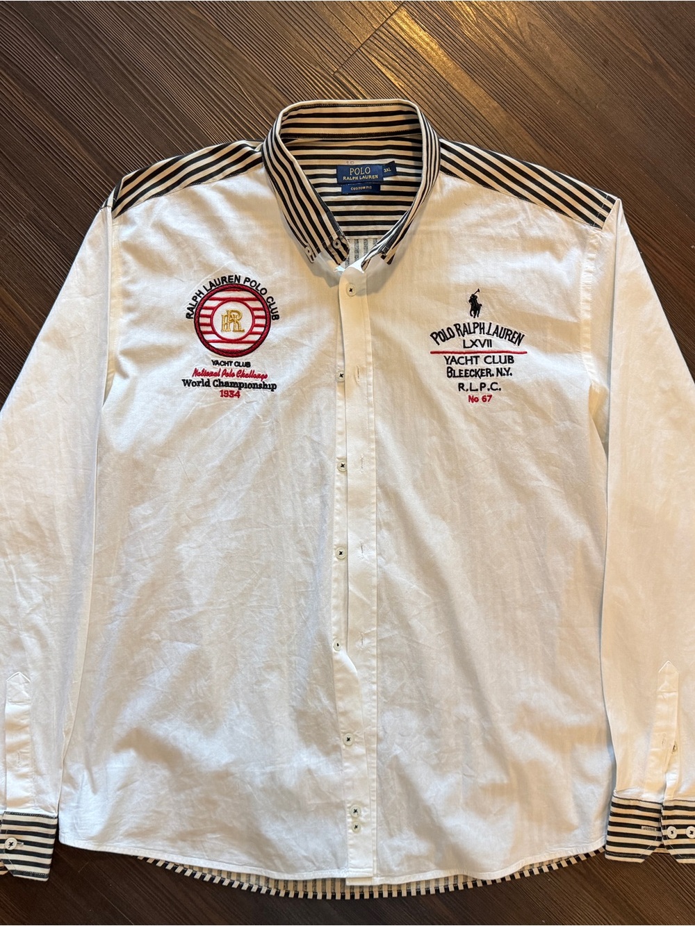 Polo Ralph 3XL Lauren button up shirt Sailing Yacht club Bleeker NY vintage